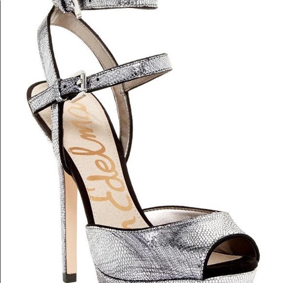 Sam Edelman NADINE Pewter Silver Metallic Sandals - Picture 8 of 8